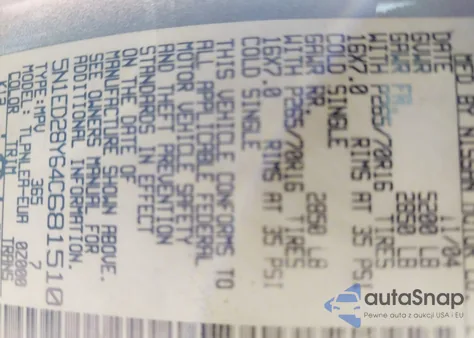 2004 Nissan Xterra Xe from USA, damaged, VIN 5N1ED28Y64C681510